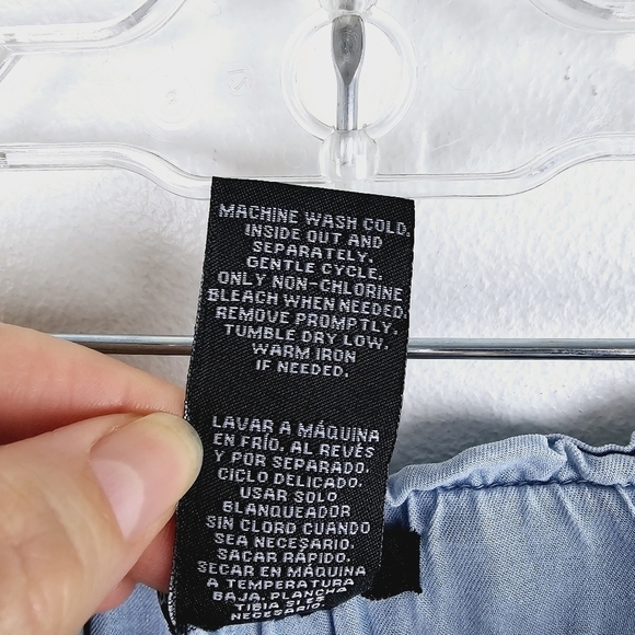 Zac & Rachel Blue Chambray Wide Leg Cropped Pants Capris NWT, size Large - Picture 8 of 8